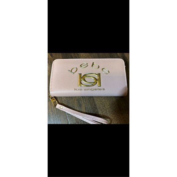 BEBE Pink and gold, large wristlet. Lots of room never used. - Picture 2 of 10